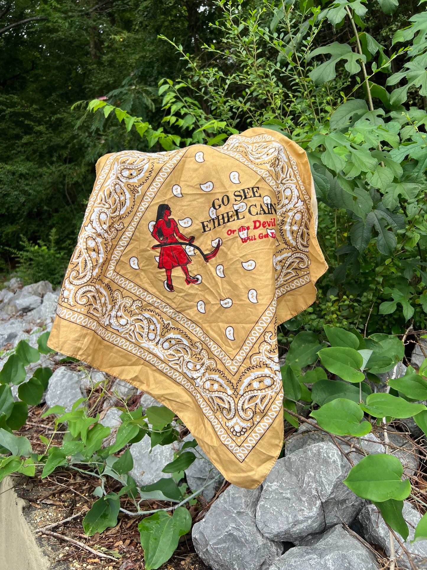 Go See Ethel Cain or the Devil Will Get You - Gold Bandanna