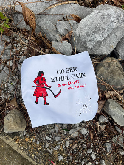 Go See Ethel Cain or the Devil Will Get You - White Vintage Handkerchief 2
