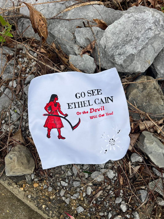 Go See Ethel Cain or the Devil Will Get You - White Vintage Handkerchief 2