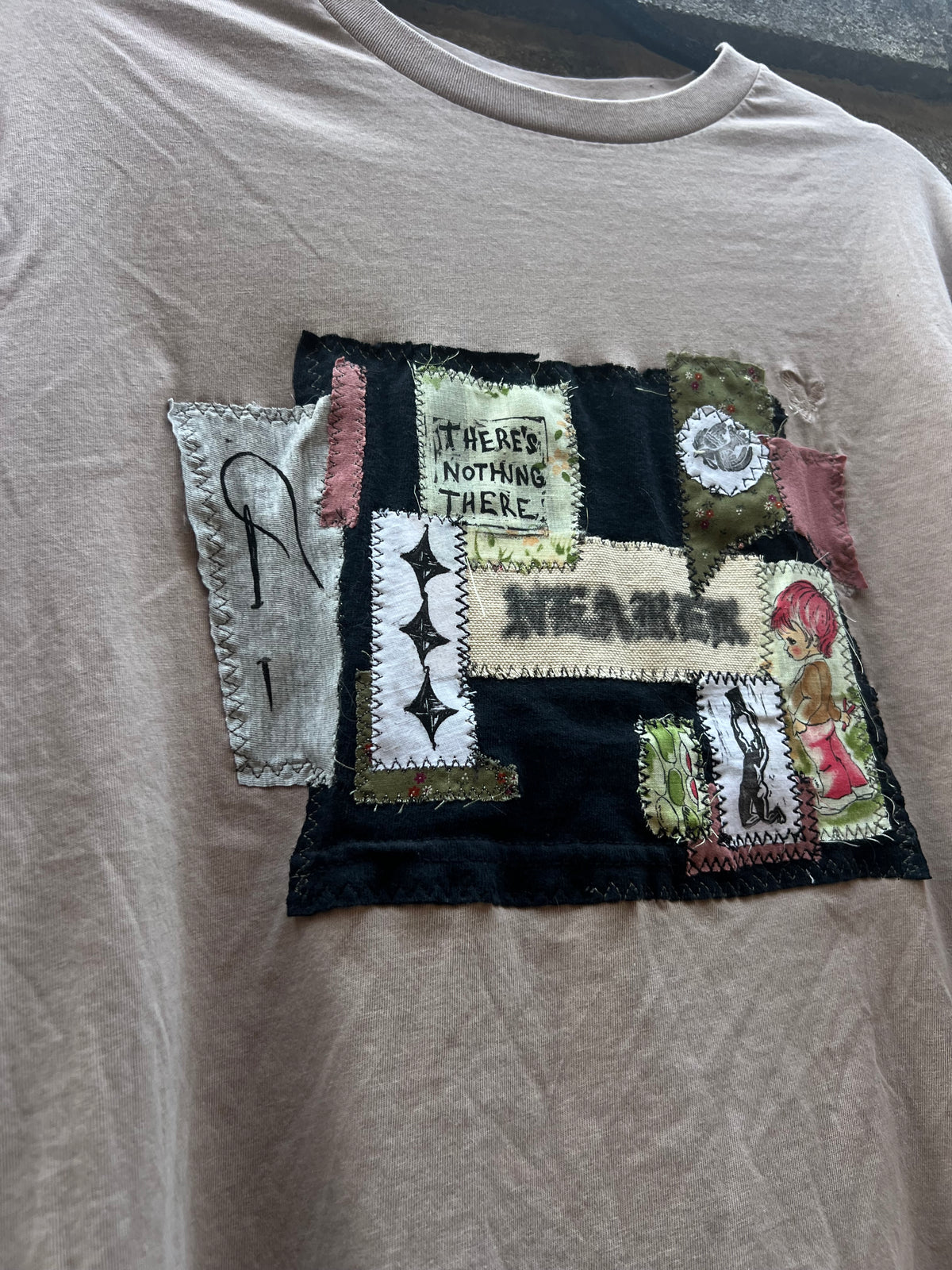 Nearer - Brown Patchwork Tshirt