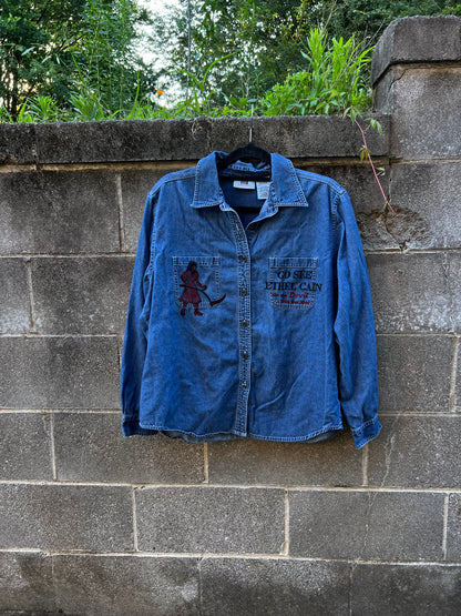 Go See Ethel Cain or the Devil Will Get You - Faded Glory Denim Shirt