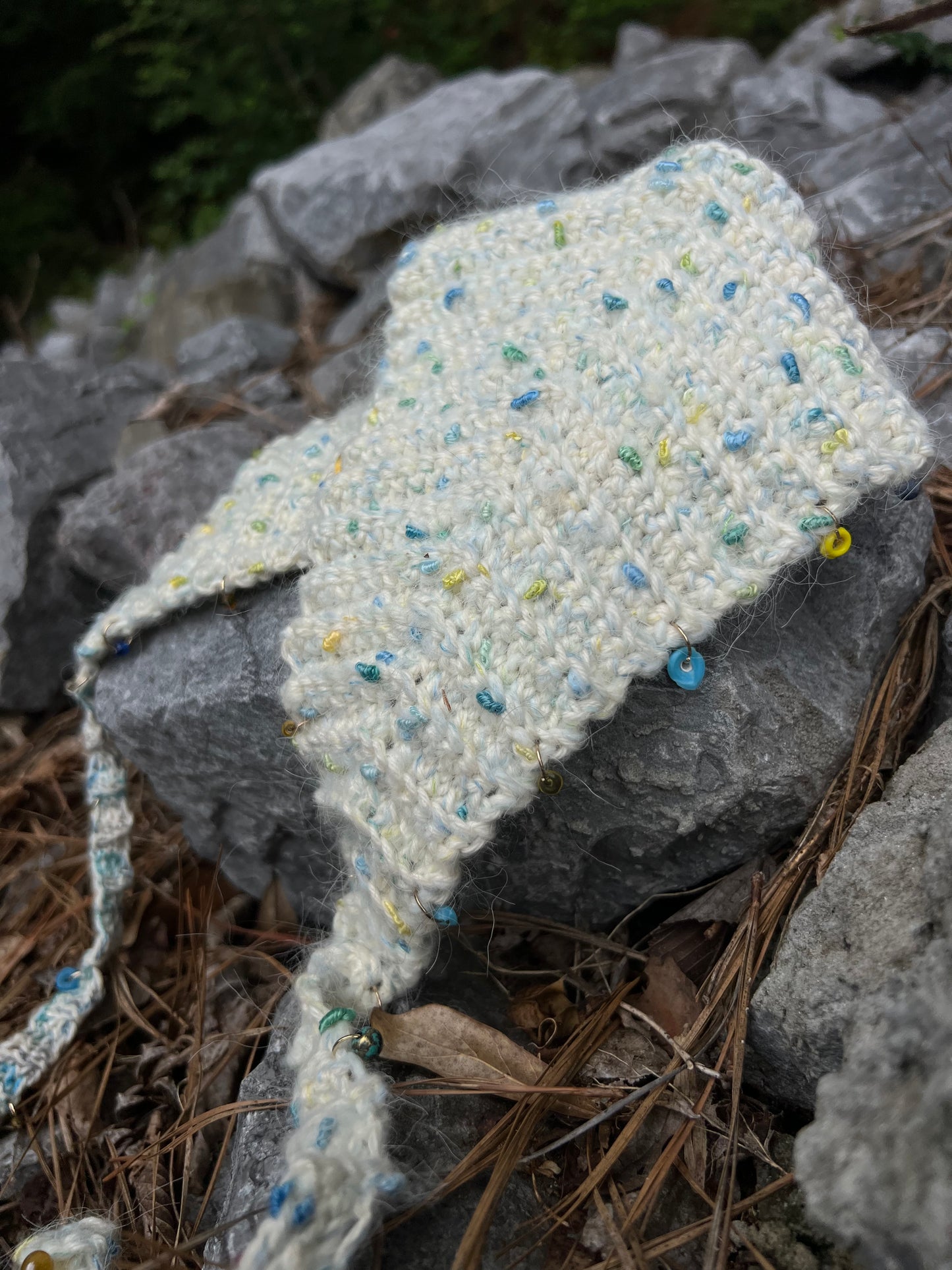 Bonnie Blue Beaded Bonnet - Crochet Bonnet
