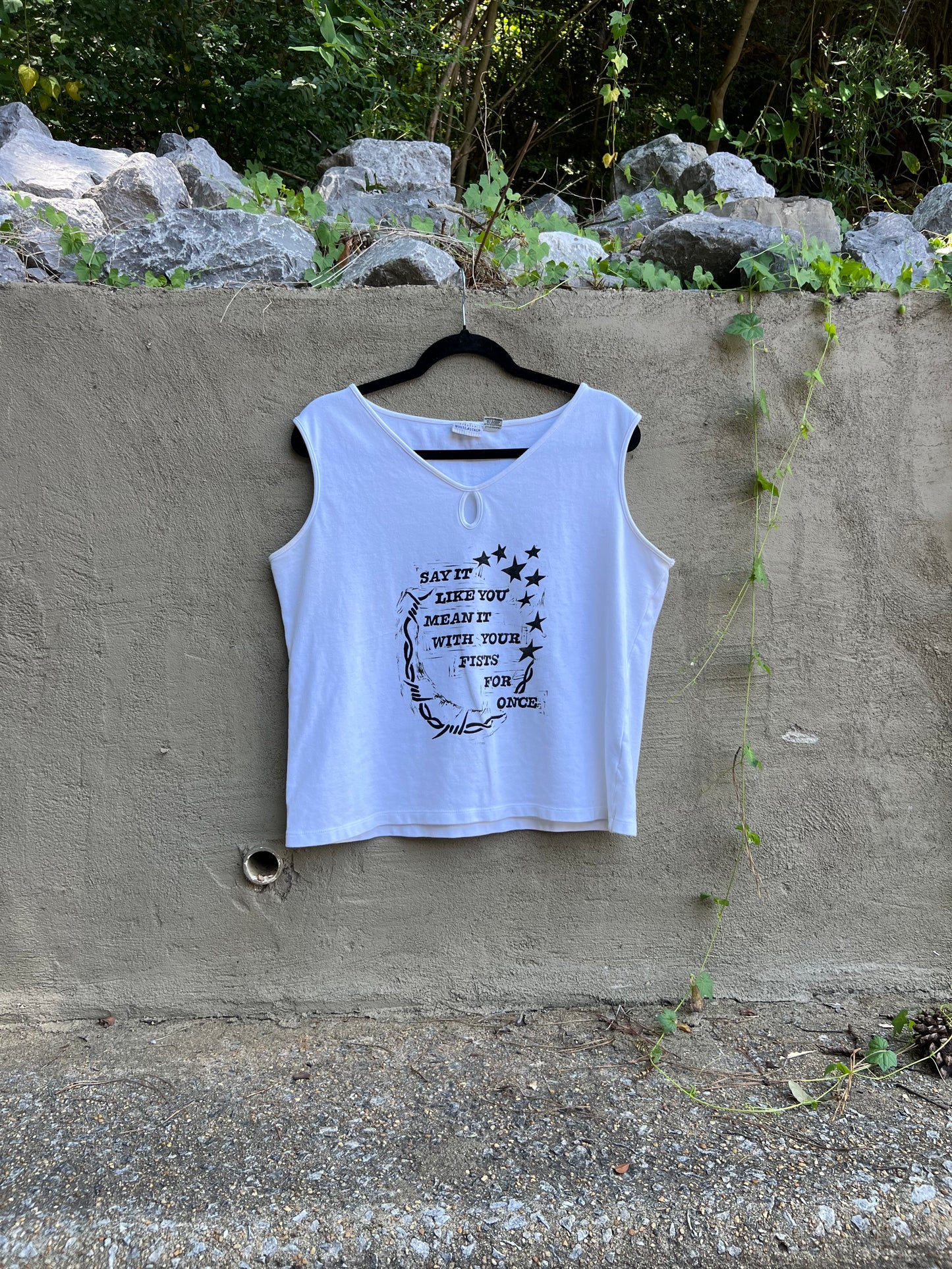 Like You Mean It - White Eyelet Tank Top