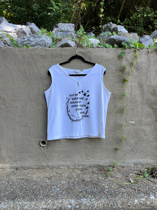 Like You Mean It - White Eyelet Tank Top