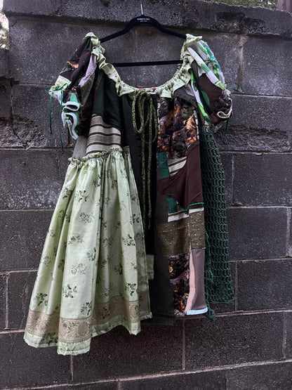 Green Scraps - Babydoll Dress