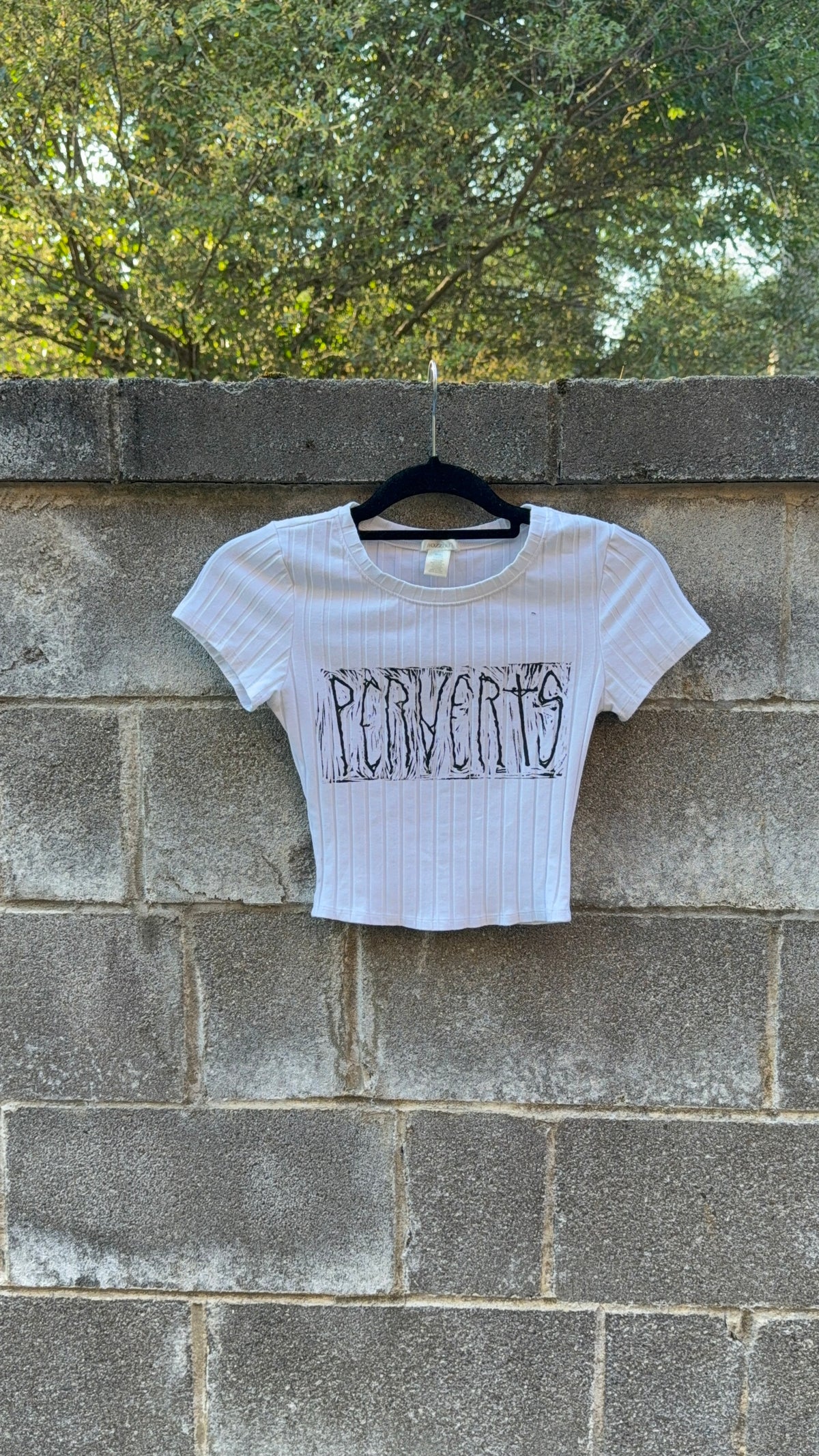Perverts - White Baby Tee - B