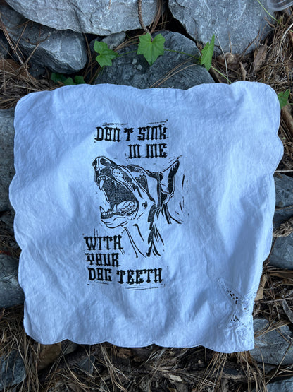 Dog Teeth - Alter Cloth / Vintage Handkerchief - no. 2