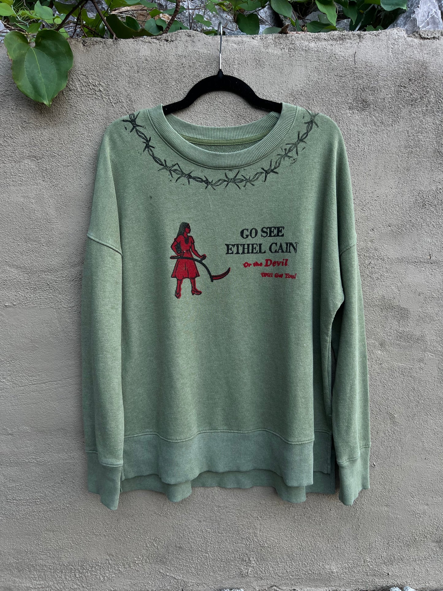 Go See Ethel Cain or the Devil Will Get You - “Time & Tru” Green Sweatshirt