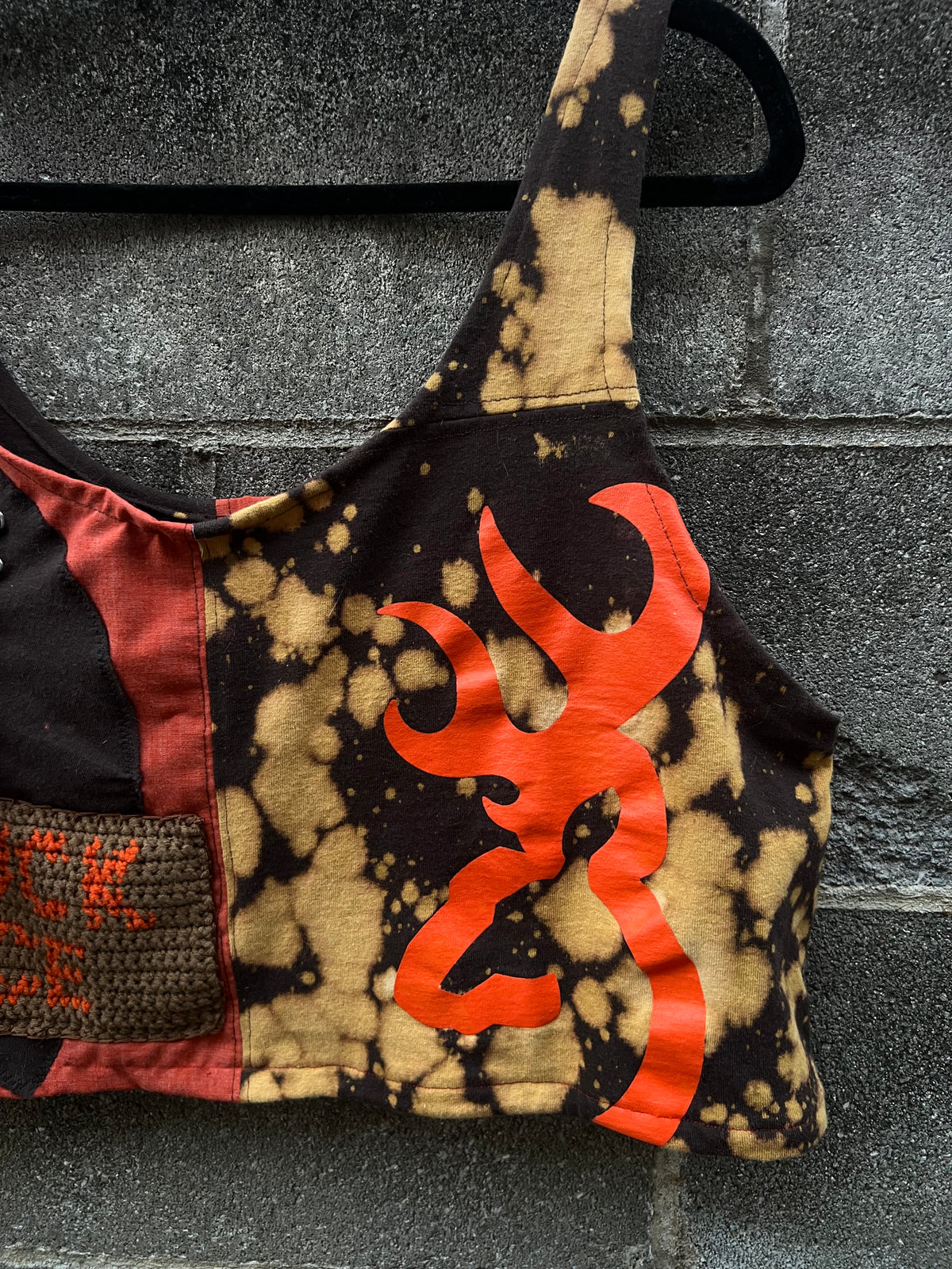 FUCK ICE - Brown & Orange Scrapped Tank Top