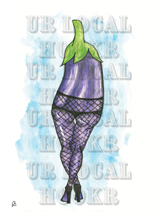 Erotic Eggplant - Burlesque Fruits Giclee