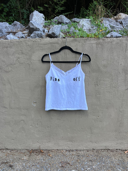 piss off - white tank top