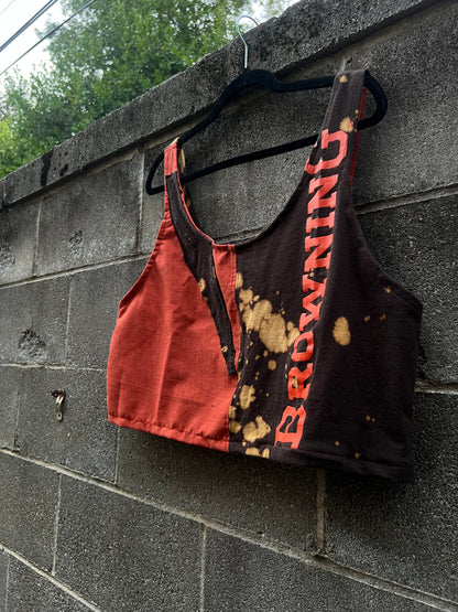 FUCK ICE - Brown & Orange Scrapped Tank Top