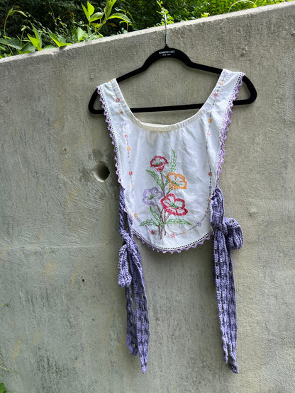 Row of Violets - Vintage Table Runner Top