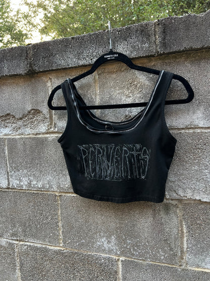 Perverts - Black Cropped Tank Top