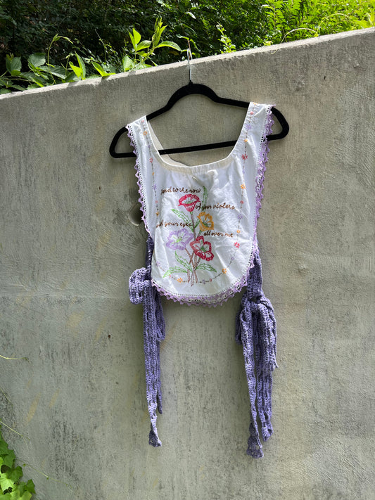 Row of Violets - Vintage Table Runner Top