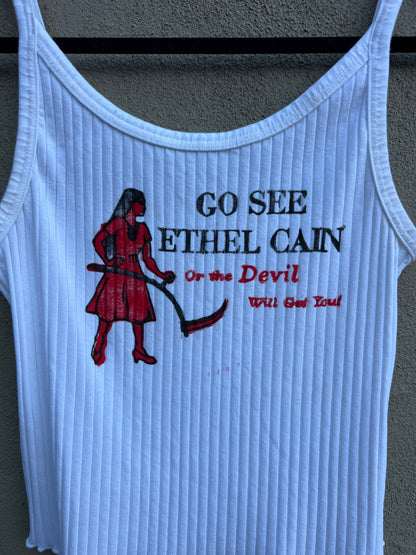 Go See Ethel Cain or the Devil Will Get You - White Old Navy Tank