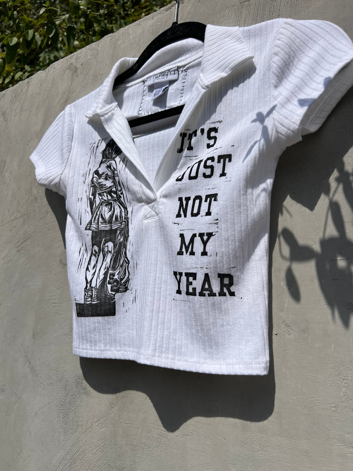 Not My Year - White Baby Tee - JP