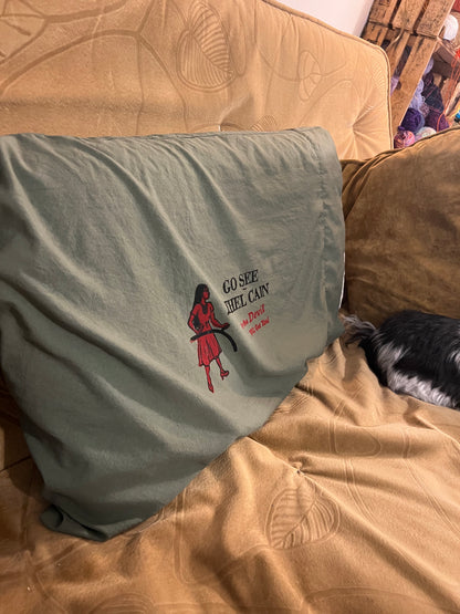 Go See Ethel Cain or the Devil Will Get You - Green Pillowcase