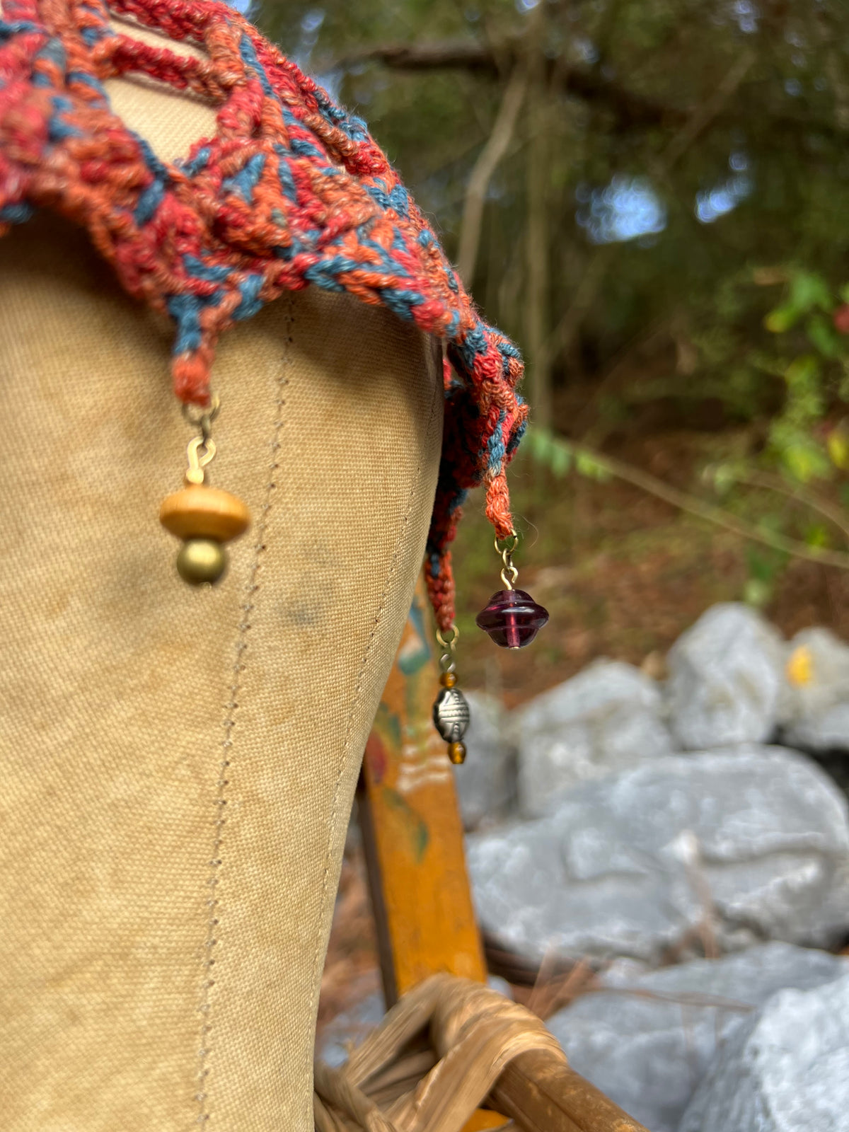 Rust - Beaded Skull Cap