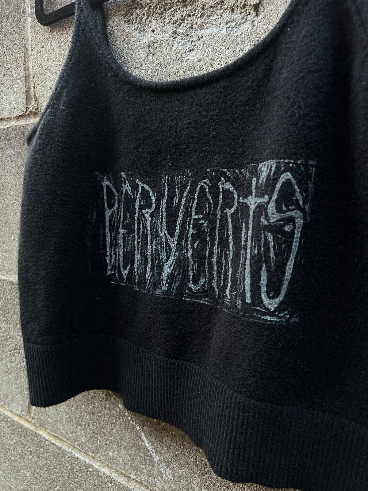 Perverts - Black Knit Tank Top - ON