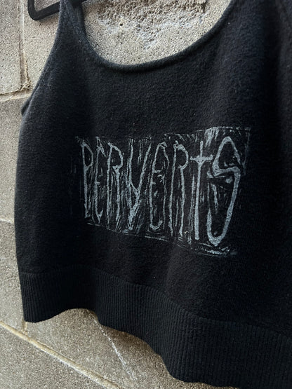 Perverts - Black Knit Tank Top - ON