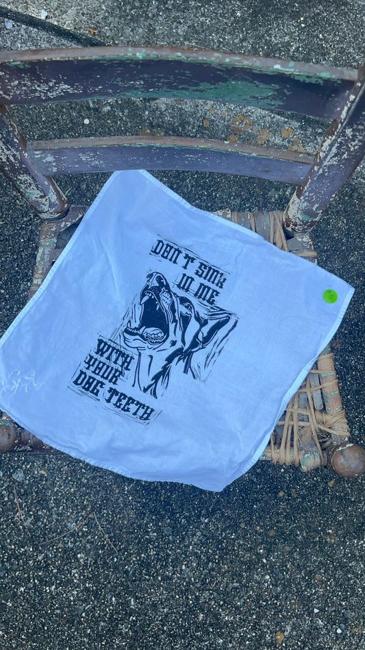 Dog Teeth - Alter Cloth / Vintage Handkerchief - no. 5