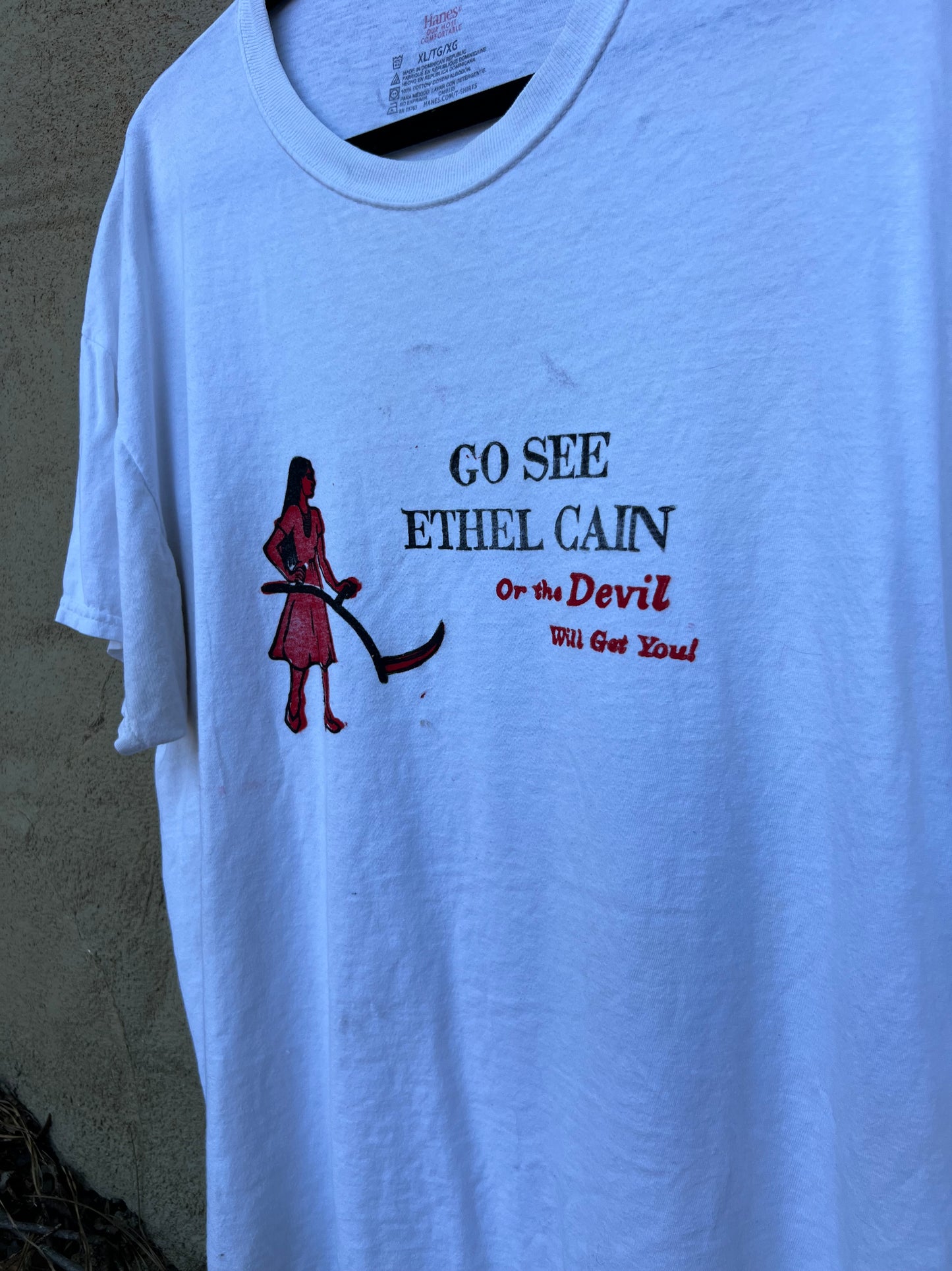 Go See Ethel Cain or the Devil Will Get You - Hanes White TShirt