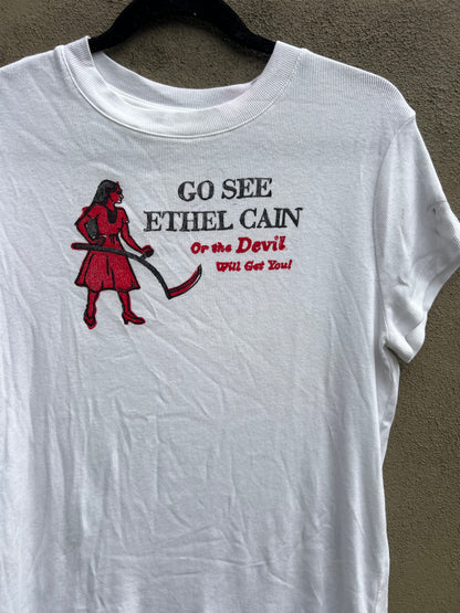 Go See Ethel Cain or the Devil Will Get You - White Cap Sleeve TShirt