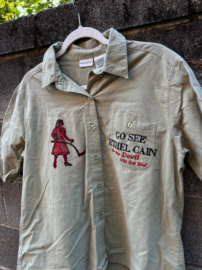 Go See Ethel Cain or the Devil Will Get You - White Stag Green Button Down Shirt