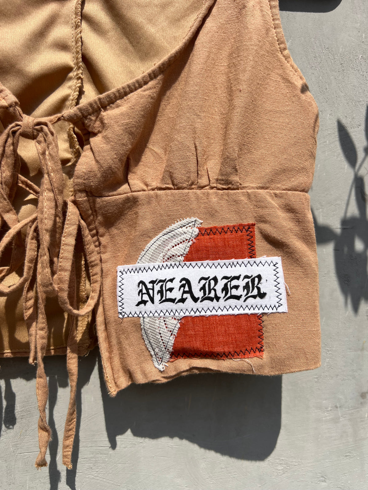 Nearer - Brown Patchwork Tank Top - MS