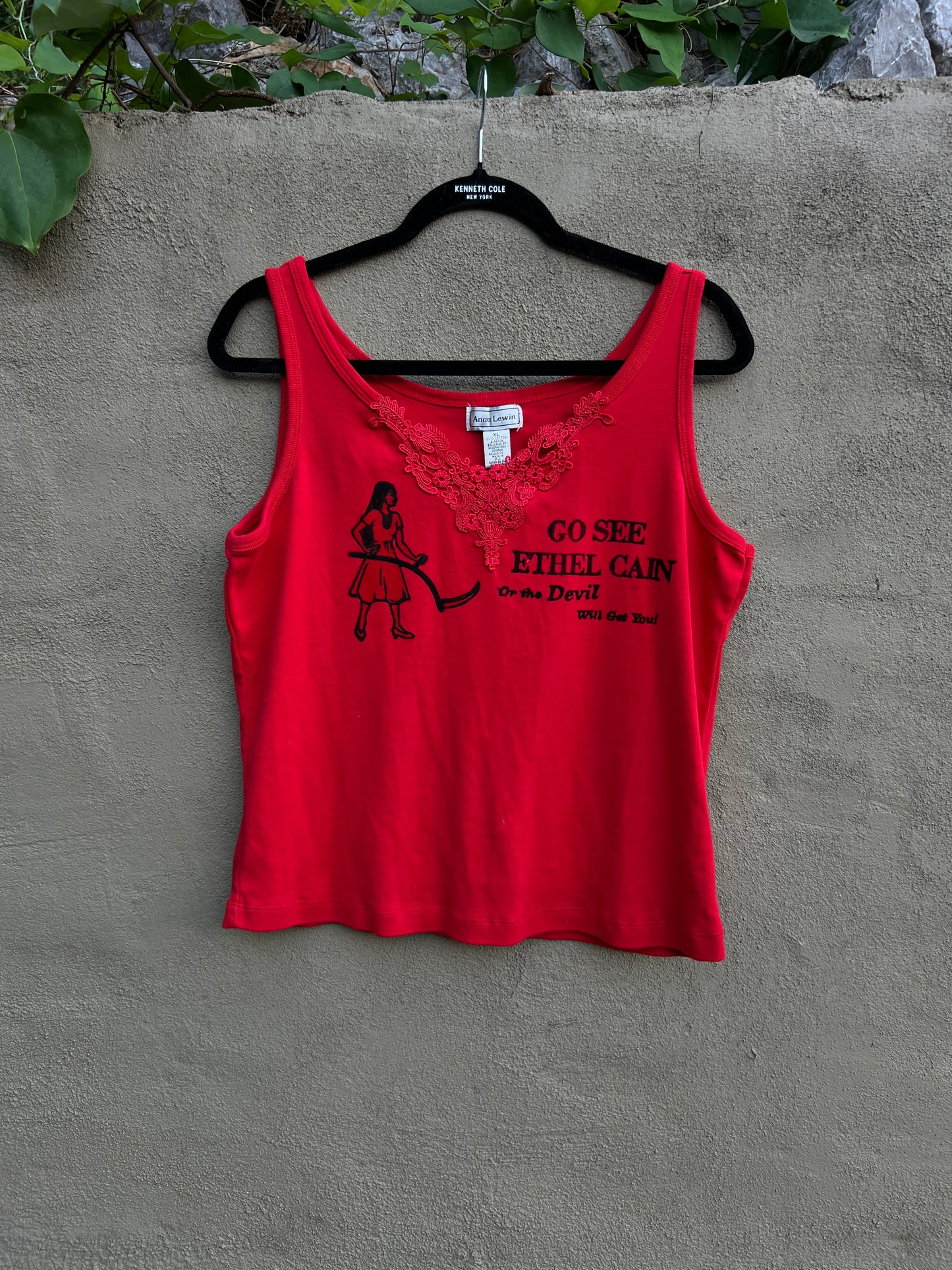 Go See Ethel Cain or the Devil Will Get You - Red Anne Lewin Lace Tank