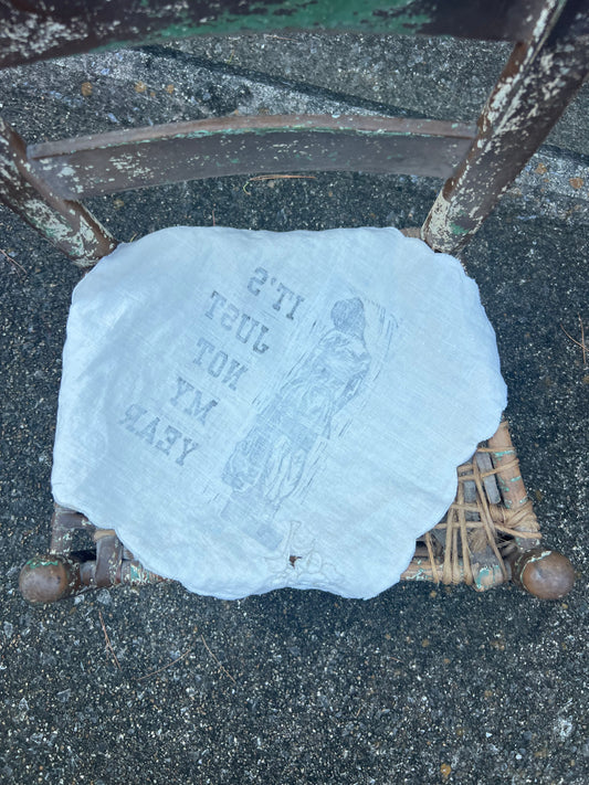 Not My Year - Alter Cloth / Vintage Handkerchief - no. 7