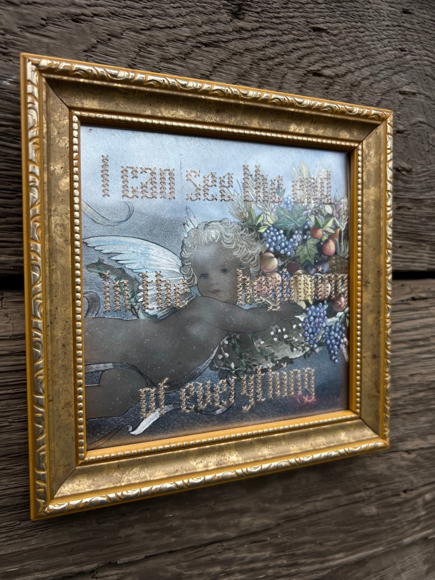 I Can See the End - Embroidered Vintage Photo