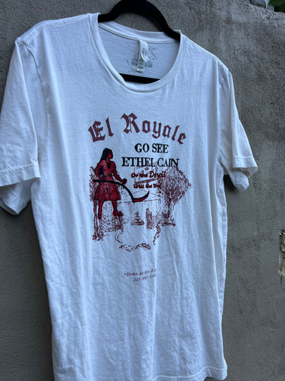 Go See Ethel Cain or the Devil Will Get You - El Royale White TShirt