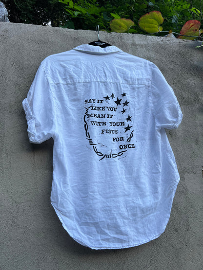 Like You Mean It - White Collared Shirt