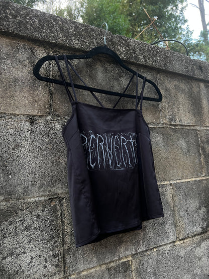 Perverts - Black Satin Tank Top