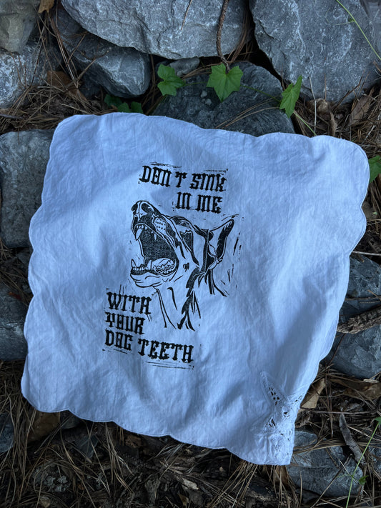 Dog Teeth - Alter Cloth / Vintage Handkerchief - no. 2
