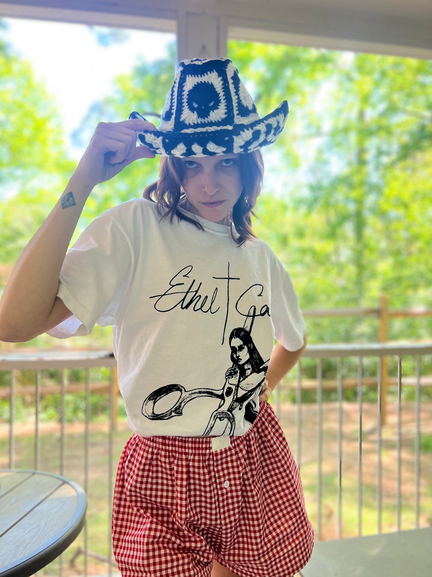 B&W Skull Cowgirl Hat