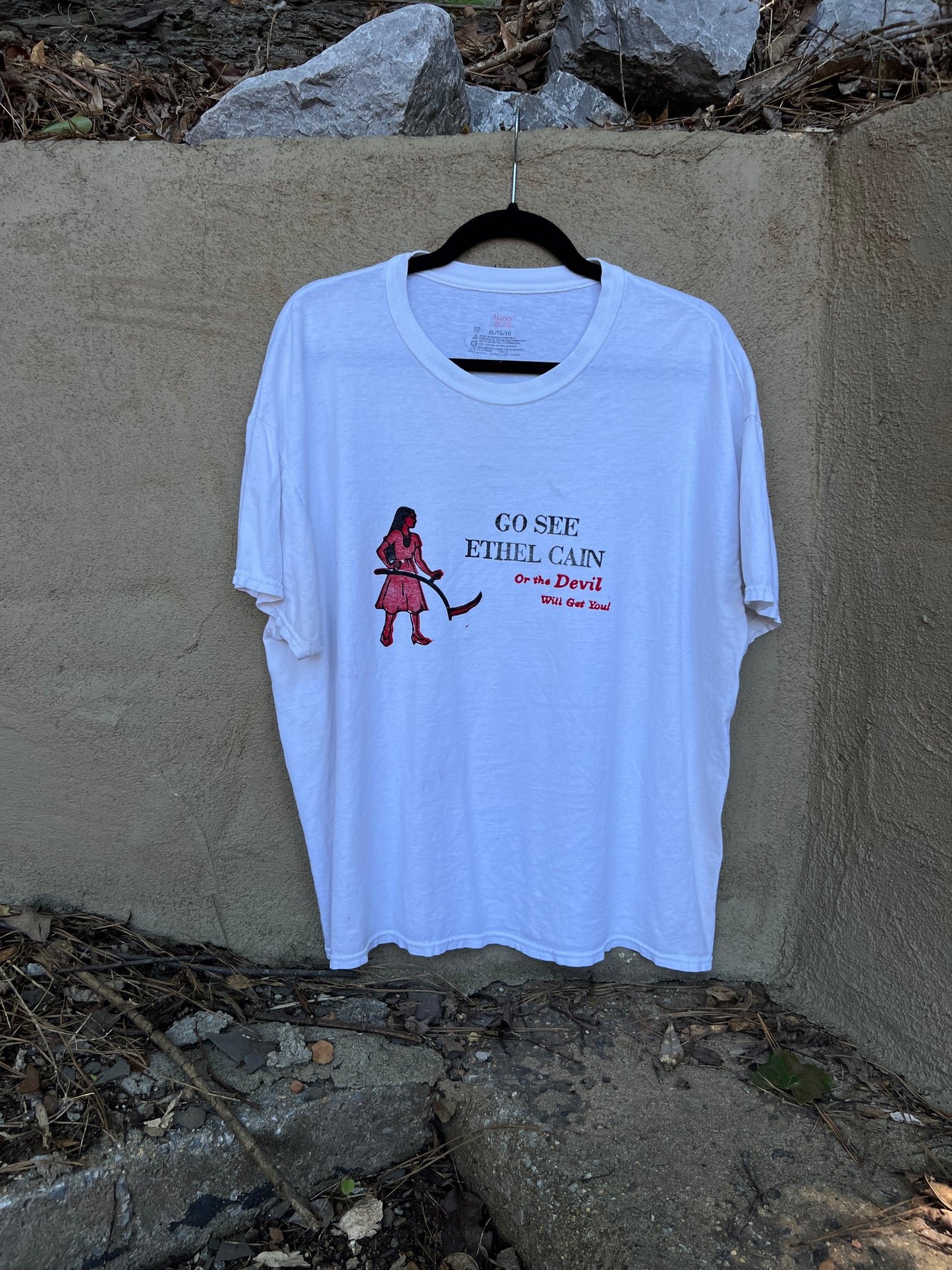 Go See Ethel Cain or the Devil Will Get You - Hanes White TShirt