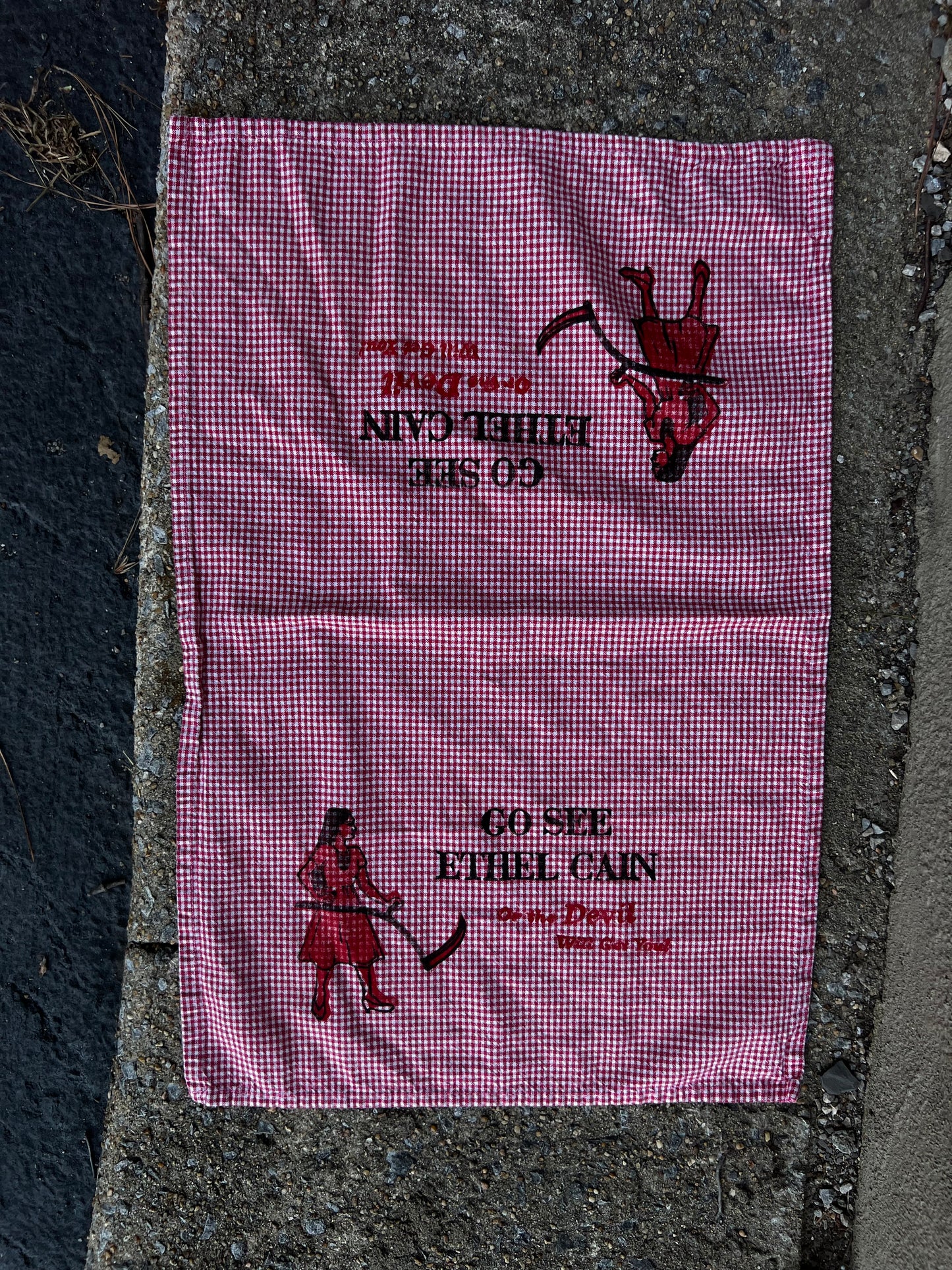 Go See Ethel Cain or the Devil Will Get You - Red Gingham Hand Towel
