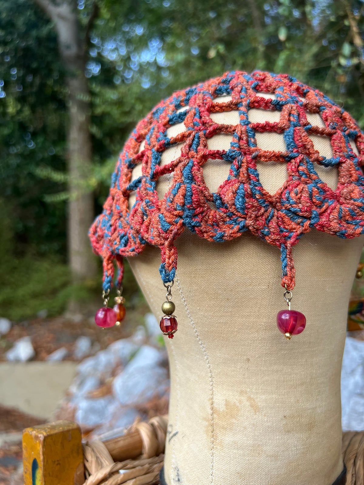 Rust - Beaded Skull Cap
