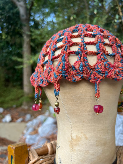 Rust - Beaded Skull Cap