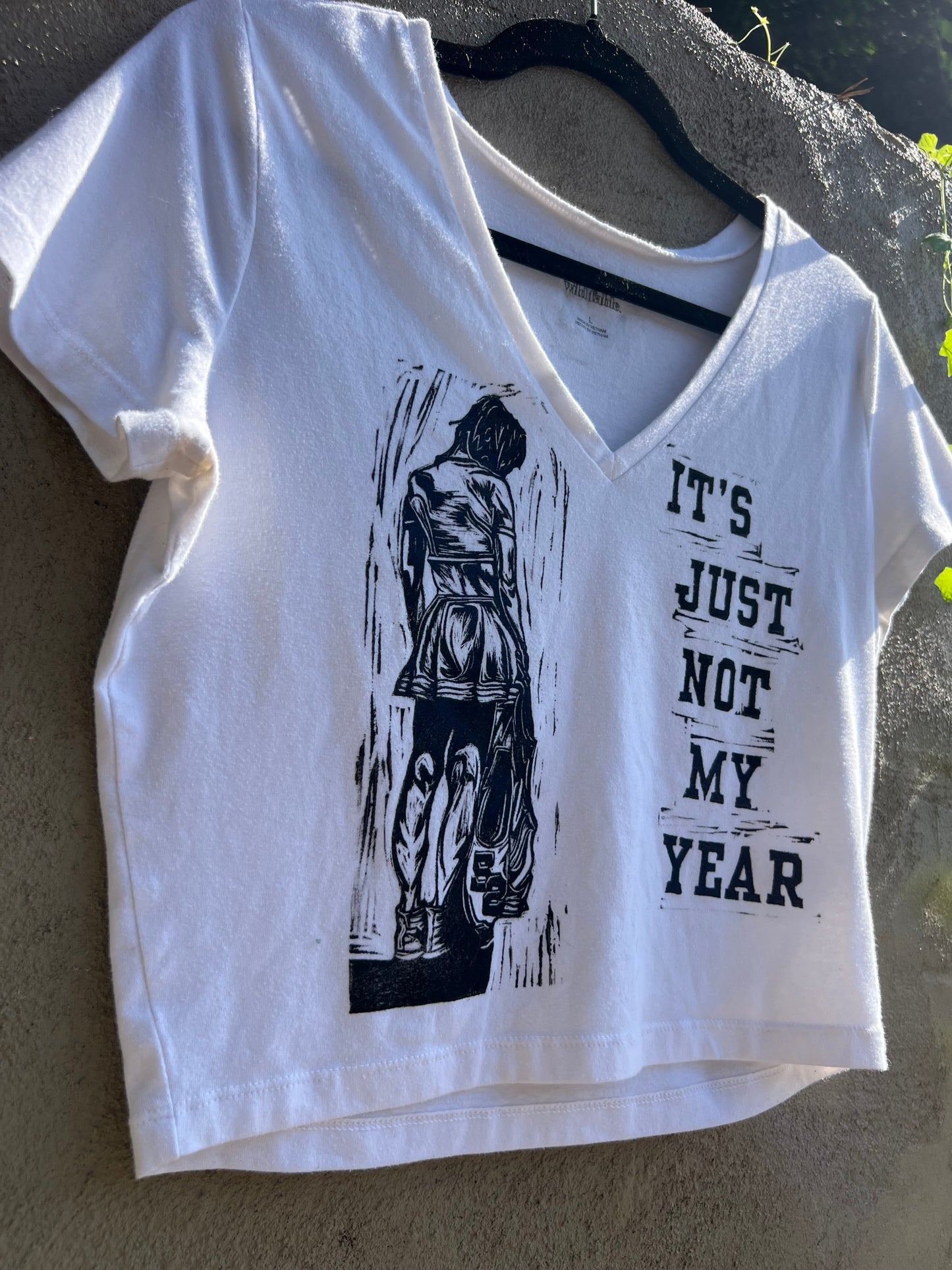 Not My Year - White Cropped Tshirt