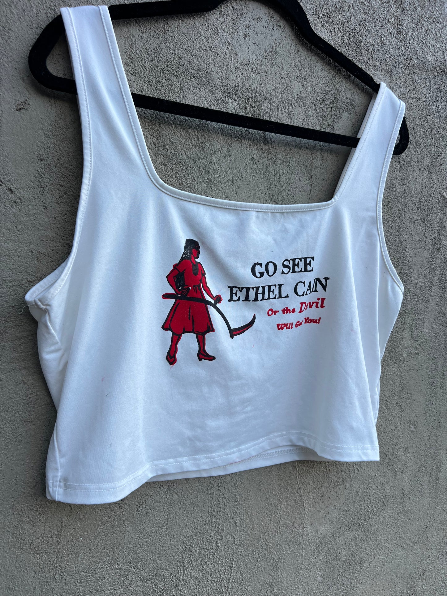 Go See Ethel Cain or the Devil Will Get You - White Square Neck Tank