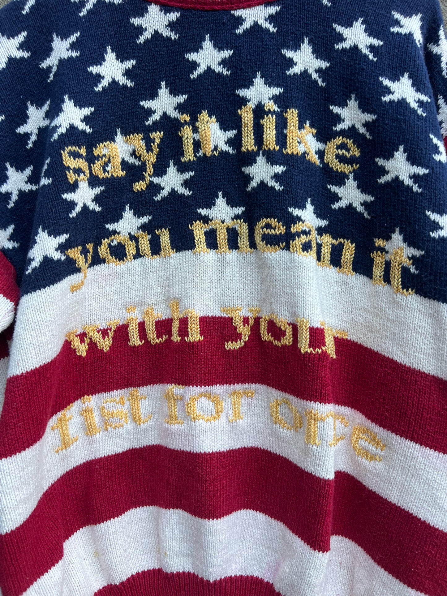 Say it Like You Mean it - Hand Embroidered Vintage Sweater
