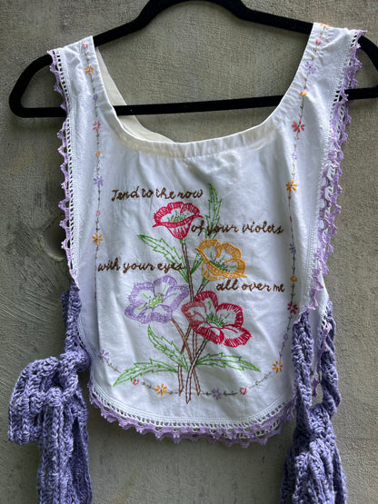 Row of Violets - Vintage Table Runner Top