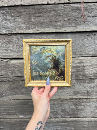 To Love Me is to Suffer Me - Embroidered Vintage Photo