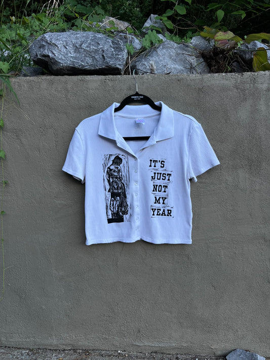 Not My Year - White Collared Shirt