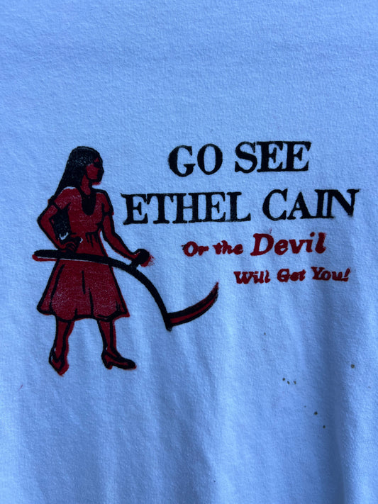 Go See Ethel Cain or the Devil Will Get You - Wonder Nation White Baby Tee