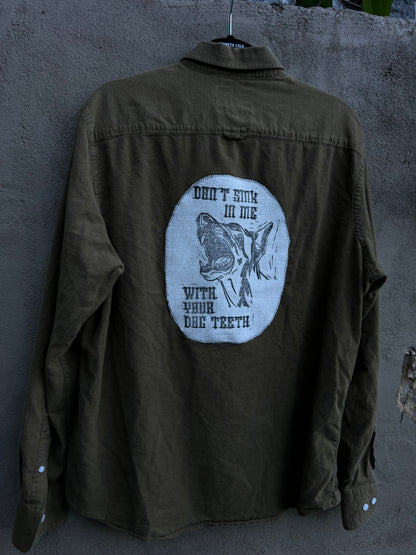 Dog Teeth - Green Flannel Shirt
